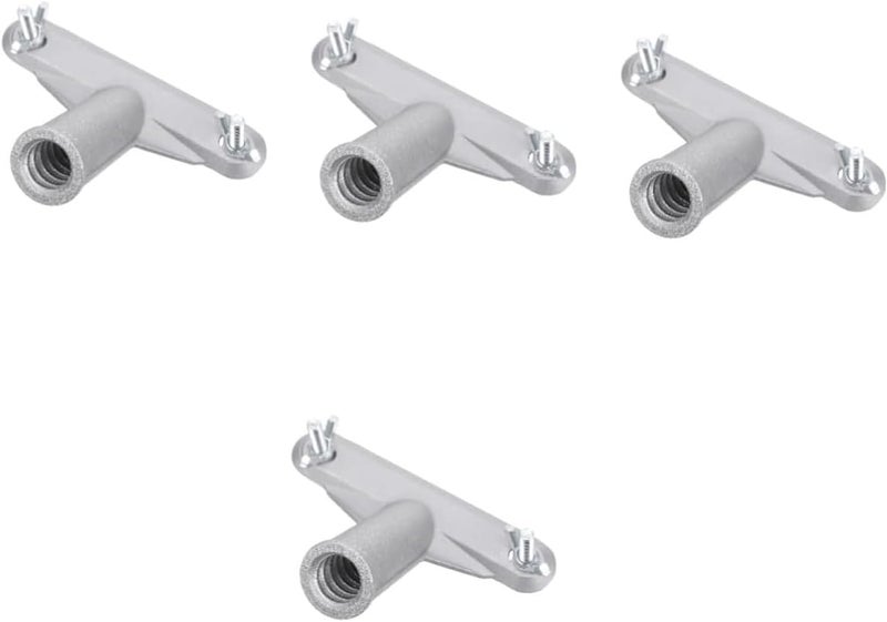 LeapMars Broom Handle Bracket,5mm Thickness Deck Brush Accessories,Aluminum One-Piece Casting Metal Brackets,Broom Bracket for American Style Threadedd Threaded Tip Replacement (4) - Image 1